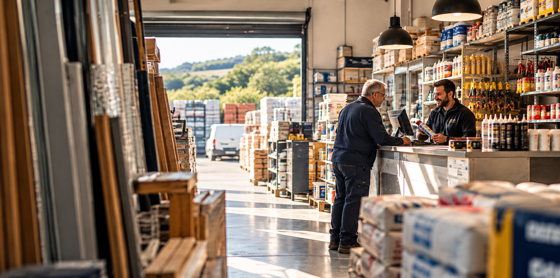 Comerciante ao balcão da sua loja